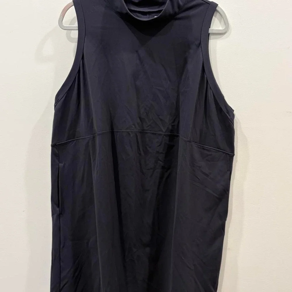 'FLX women's Sleeveless Mock Neck Golf Shirt dress XXL blue grey athleisure